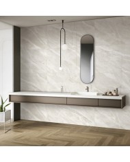 Gres szkliwiony Caolin Bianco lappato 60x120 Gat.1 w aranżacji wnętrza