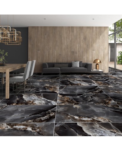 Глазурований керамограніт HG Dazzle Onyx Black глянець 60x120 Gat.1