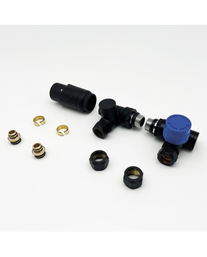 Integriertes Thermostatset mit der Option zum Einbau eines Fusion Black Heizgeräts