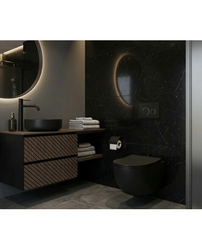 Miska wisząca WC Brava Black 2.0 w aranżacji łazienki (2)