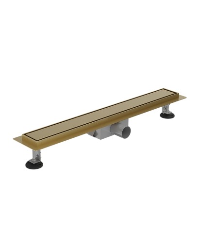 Linear Drain Plate Steel Brushed Gold 600