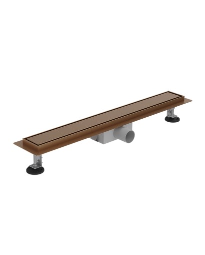 Γραμμική αποχέτευση Plate Steel Brushed Copper 800