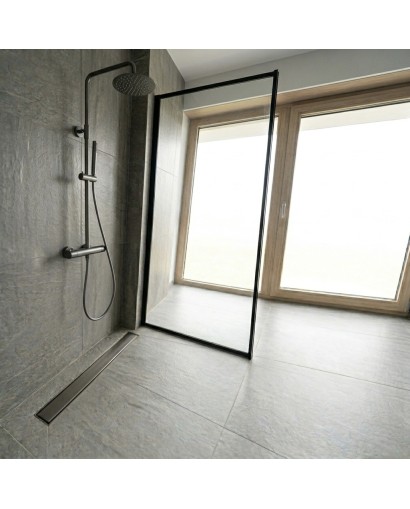 Γραμμική αποχέτευση Plate Steel Gunmetal 800