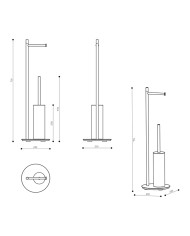 Senso Chrome tualettpaberi ja harja alus