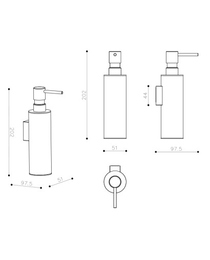 Distributeur de savon liquide mural Senso en or brossé