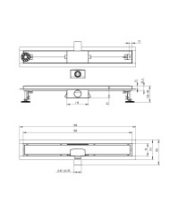 Rigolă liniară Plate Steel Brushed Copper 600
