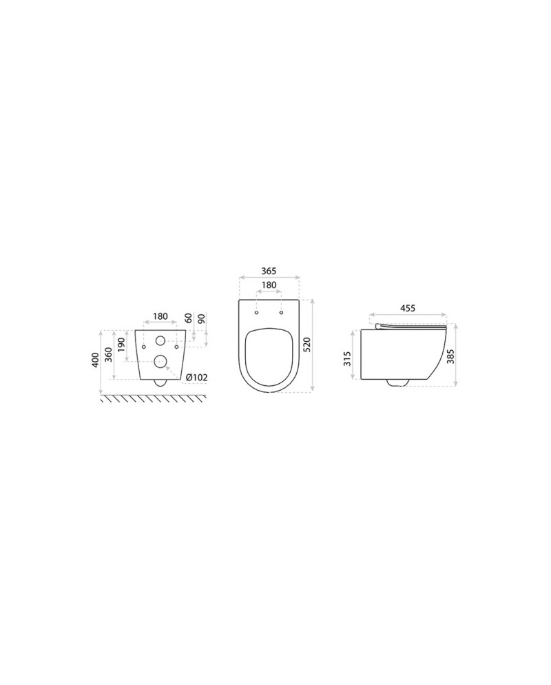 Cuvette de toilette suspendue Sinto Grande 3.0