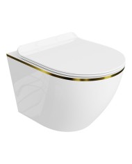 Miska wisząca WC Sofi Slim Gold Line 3.0, kolor biały połysk – zdjęcie produktu