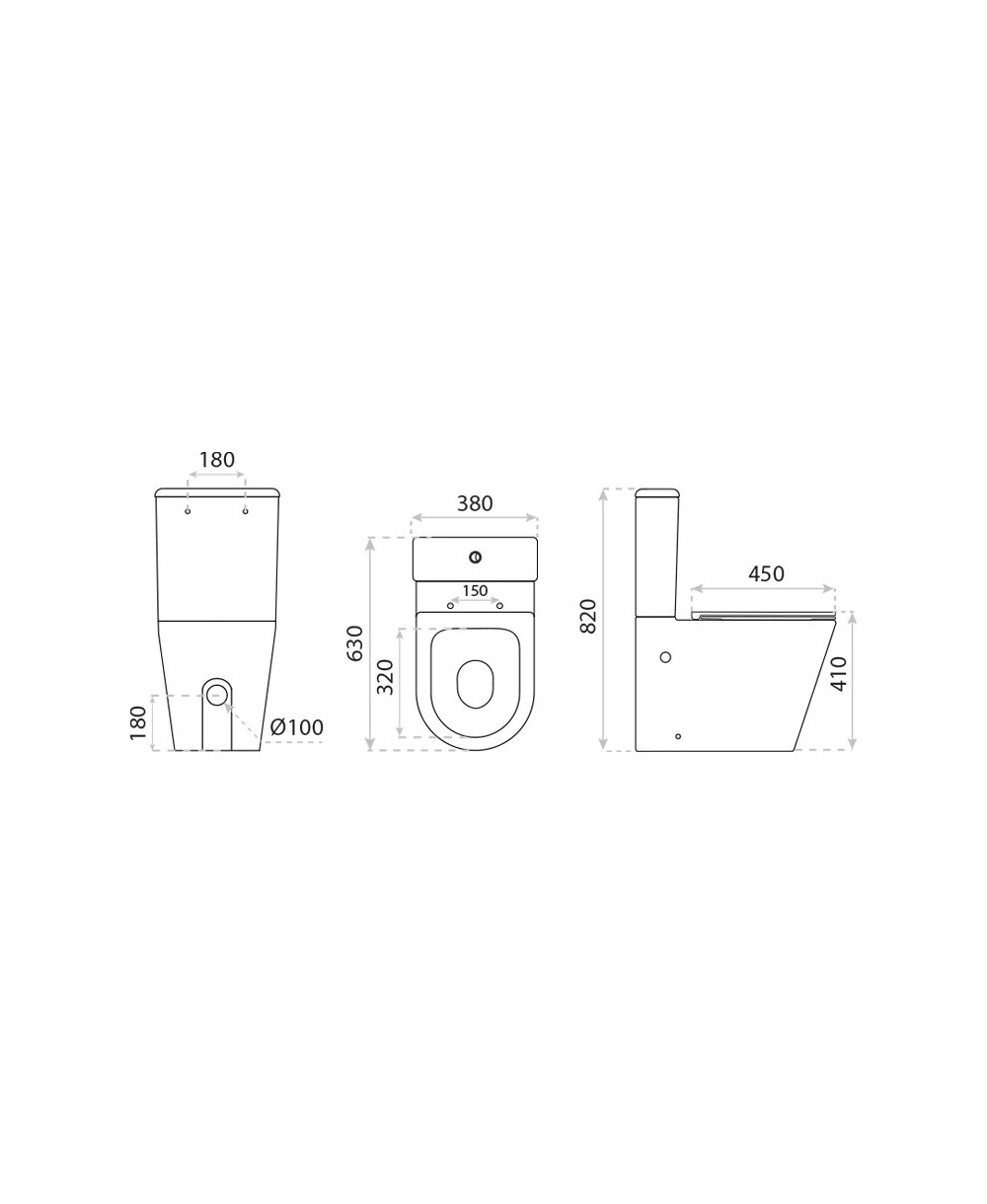 Aquasense Rimless Tornado WC Compact - Lavita