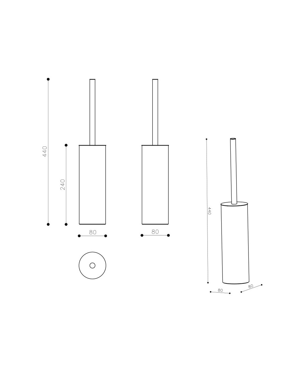 Brosse de toilette suspendue Senso gunmetal - Lavita