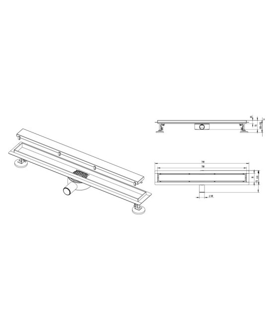 Plate Black 700 linearni odvod