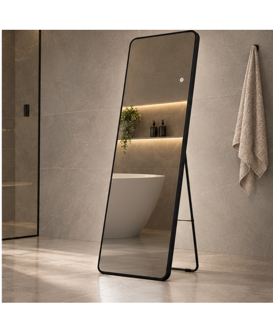 Tükör Solo black 160x50