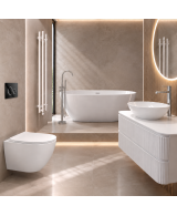 Miska wisząca WC Sofi slim White Mat 3.0 w aranżacji łazienki
