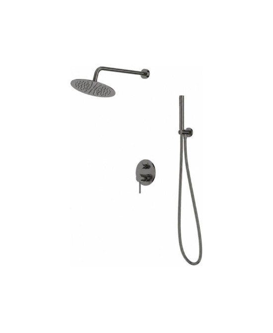 Orion Gunmetal podomítkový sprchový set s dešťovou sprchou