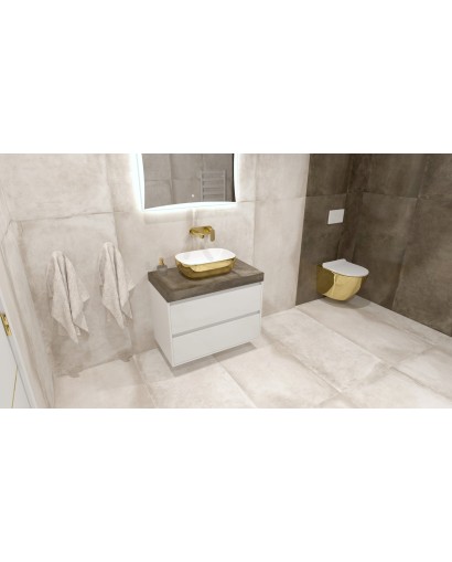 Nadgradni umivaonik Costa Gold/White
