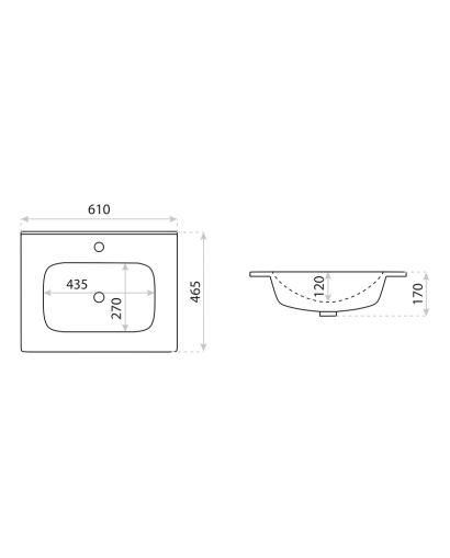 Νιπτήρας επίπλων Minnesota 600