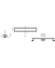 Linear drain Plate steel 900