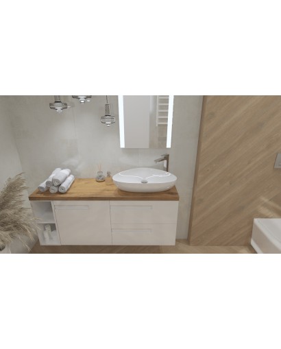 Moduł wiszący 200x400 w aranżacji łazienki