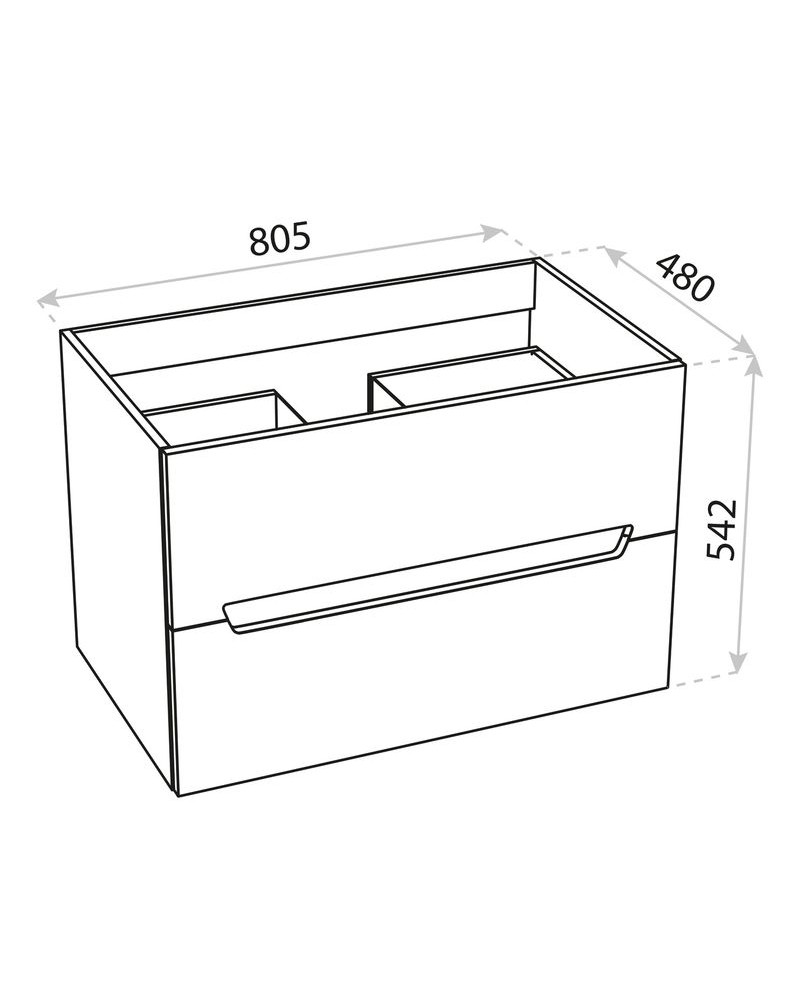 Armoire sous-lavabo suspendu Kansas White 800