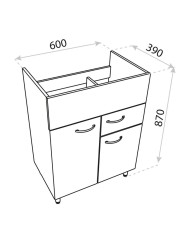 Basic Barato 600 ant grindų pastatoma spintelė